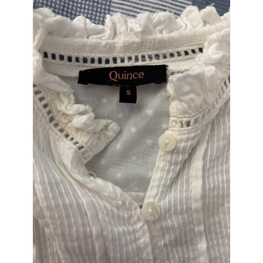 Quince Organic Cotton Textured Peasant Blouse - Picture 3 of 7